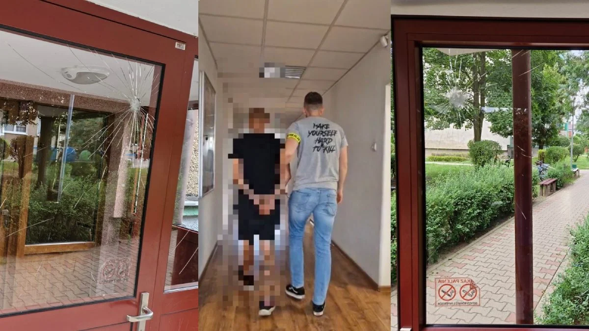 42-letni mieszkaniec Gostynia groził koledze śmiercią. Wybił szybę w wiatrołapie