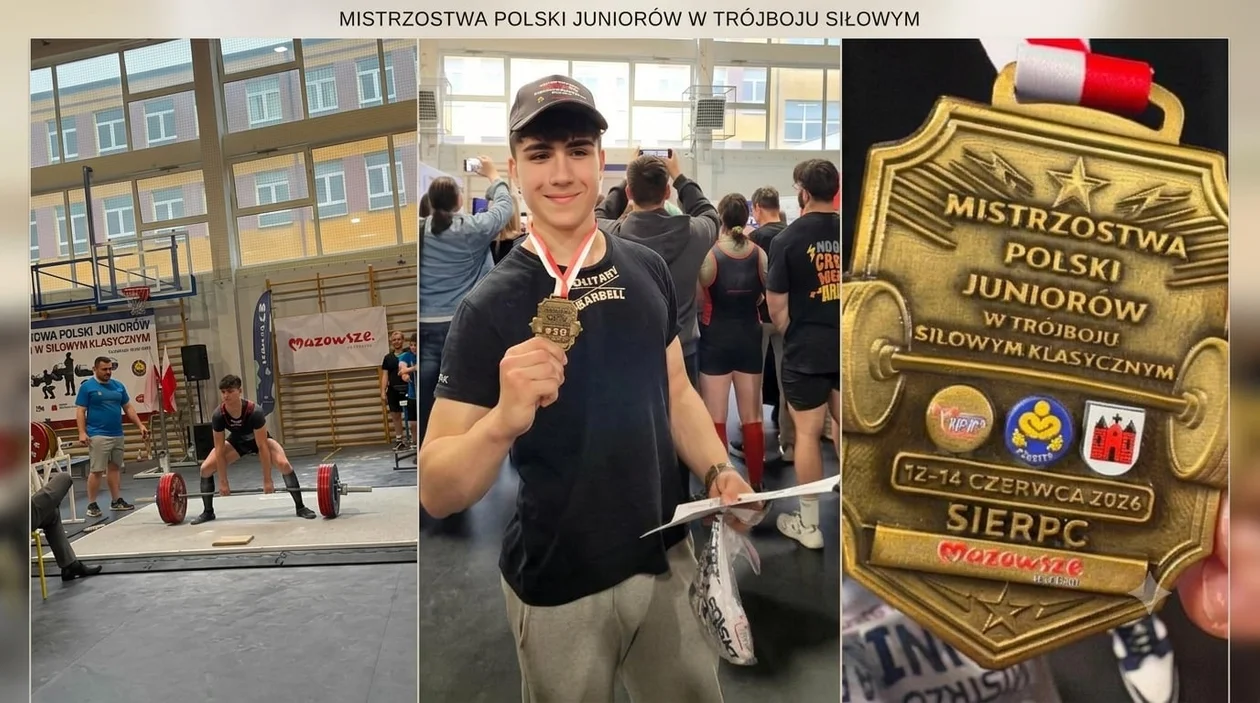 17-letni Jan Jakubiak z Gostynia został mistrzem Polskie juniorów w trójboju siłowym