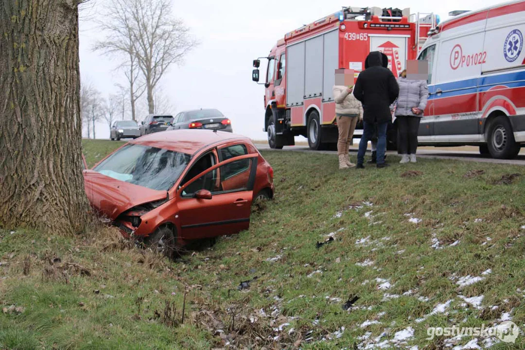 Wypadek samochodowy na trasie Strzelce Wielkie - Lipie