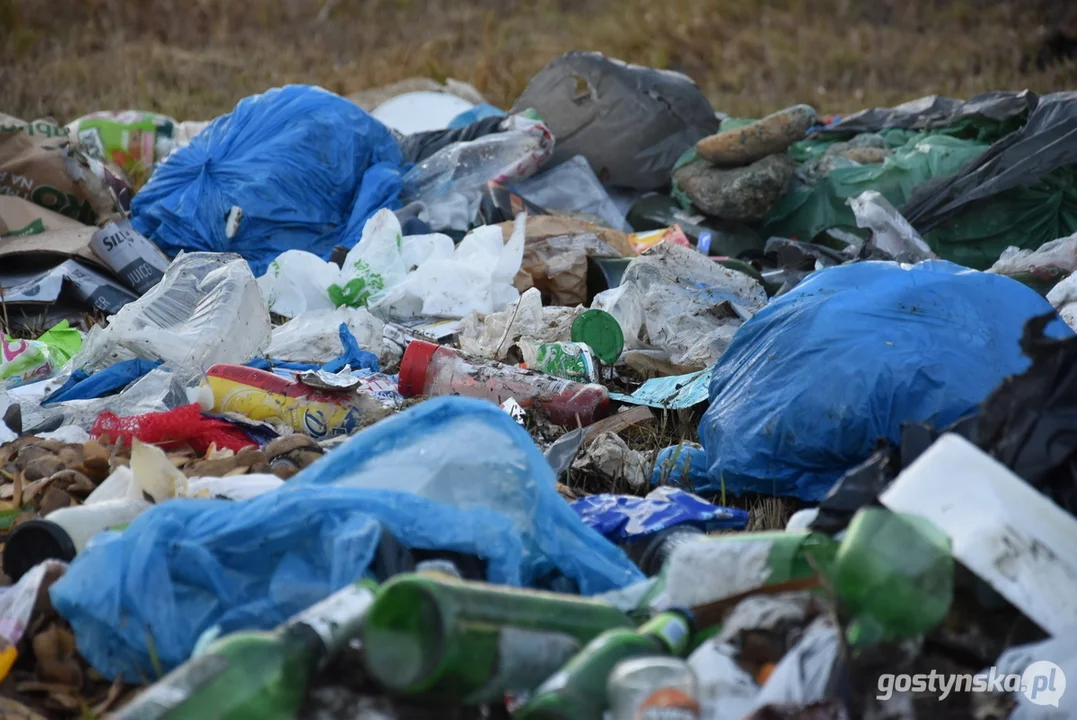 Wyrzucone śmieci przy drodze Chumiętki-Żytowiecko