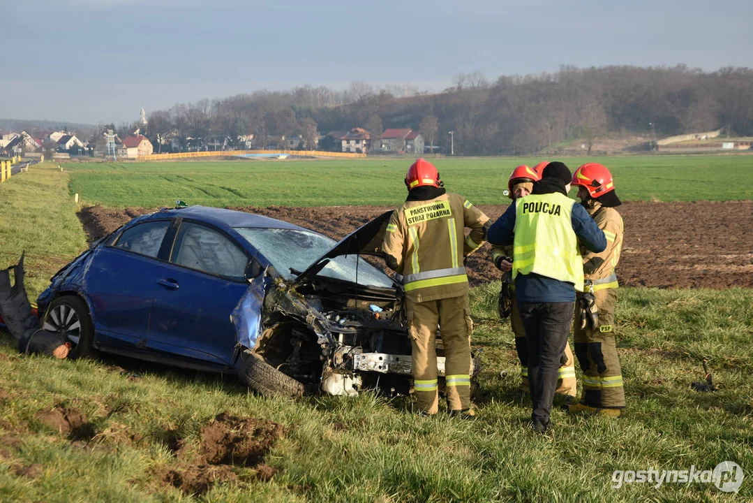 Wypadek na DW 434 Gostyń - Kunowo