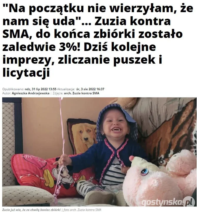 Gdy tylko godziny dzieliły ich od 100% na pasku zbiórki