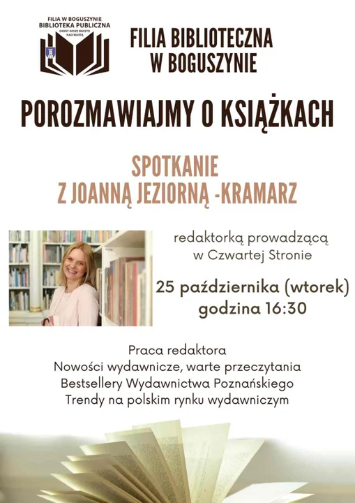 Spotkanie z Joanną Jeziorną-Kramarz w Boguszynie