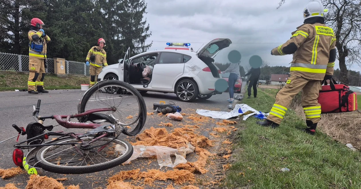 Wypadek z udziałem rowerzysty w Pieruchach