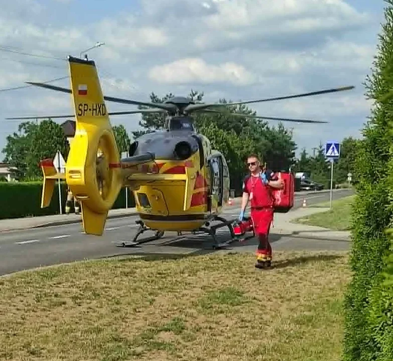 Poważny wypadek na trasie Pleszew - Fabianów. Lądował śmigłowiec LPR