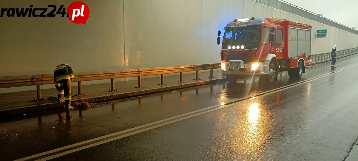 Interwencja OSP Sarnowa w tunelu między Rawiczem a Masłowem