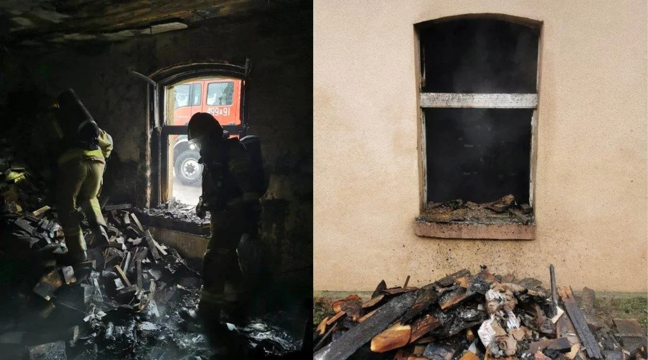Perzyce. Pożar w budynku mieszkalnym. Jedna osoba ranna [ZDJĘCIA] - Zdjęcie główne