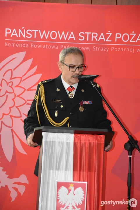 Pożegnanie bryg. Michała Pohla - z-cy komendanta powiatowego Państwowej Straży Pożarnej w Gostyniu