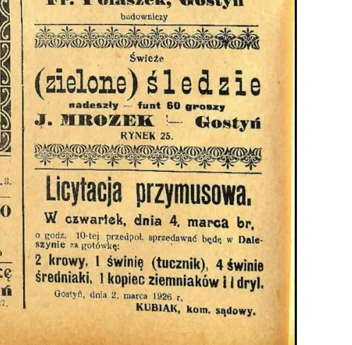 Zakupy przed Wielkanocą w Gostyniu 100 lat temu. Świąteczna reklama