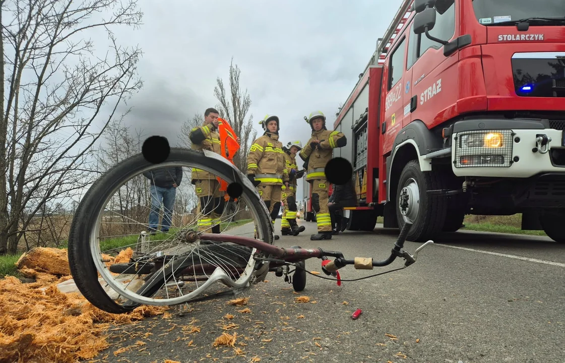 Wypadek z udziałem rowerzysty w Pieruchach