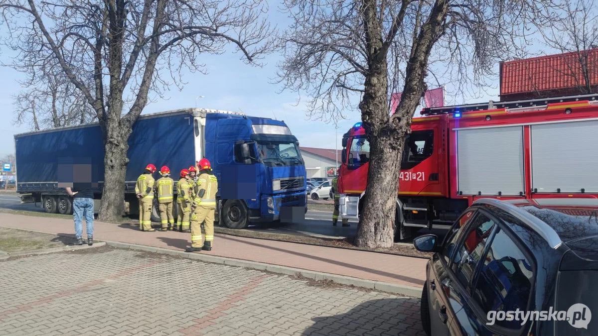 Zapalenie się ciężarówki w Gostyniu