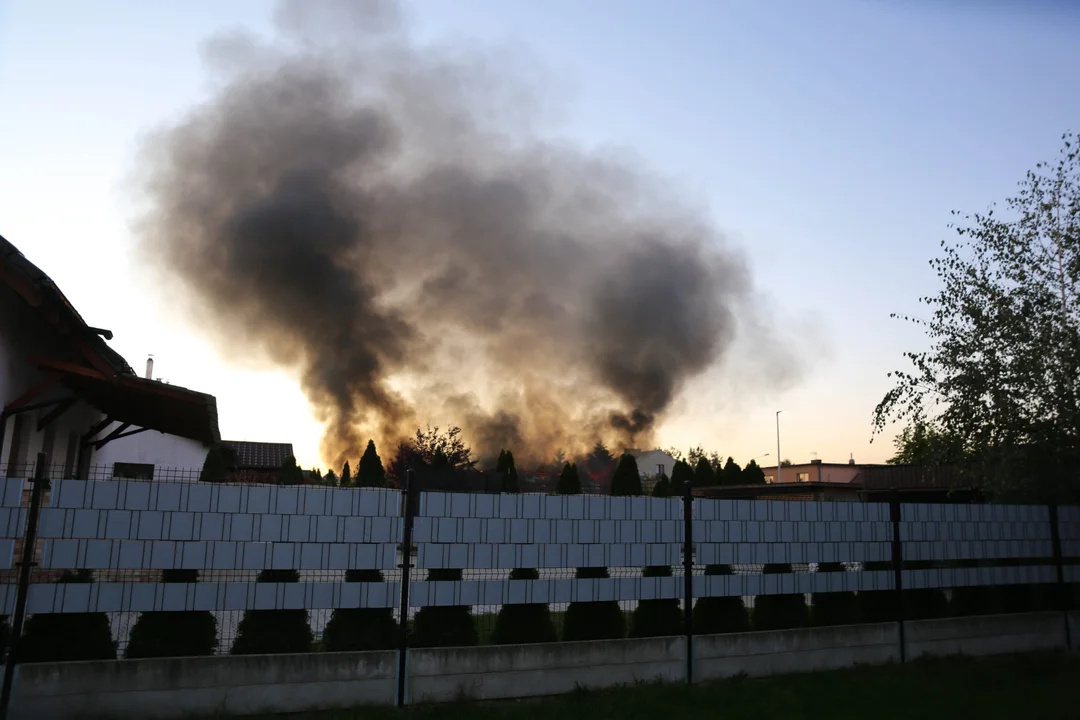 Pożar garażu w Starym Kobylinie