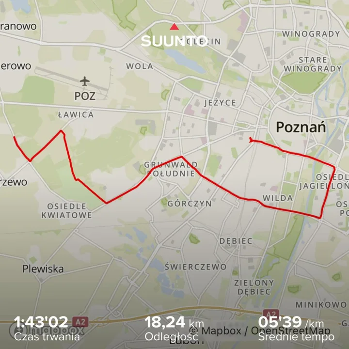 Trasa biegu Wings for Life World Run w Poznaniu