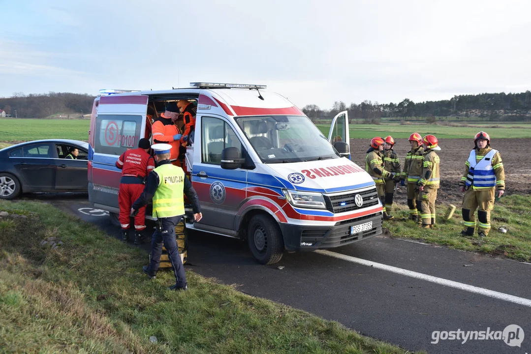 Wypadek na DW 434 Gostyń - Kunowo