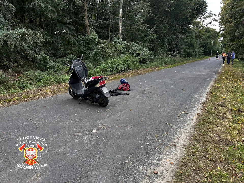 Borzęciczki - Mycielin. Wypadek motorowerzysty