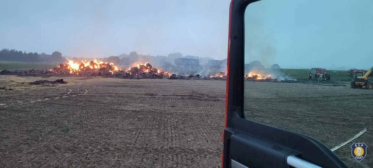 Pożar stogu w Konarzewie