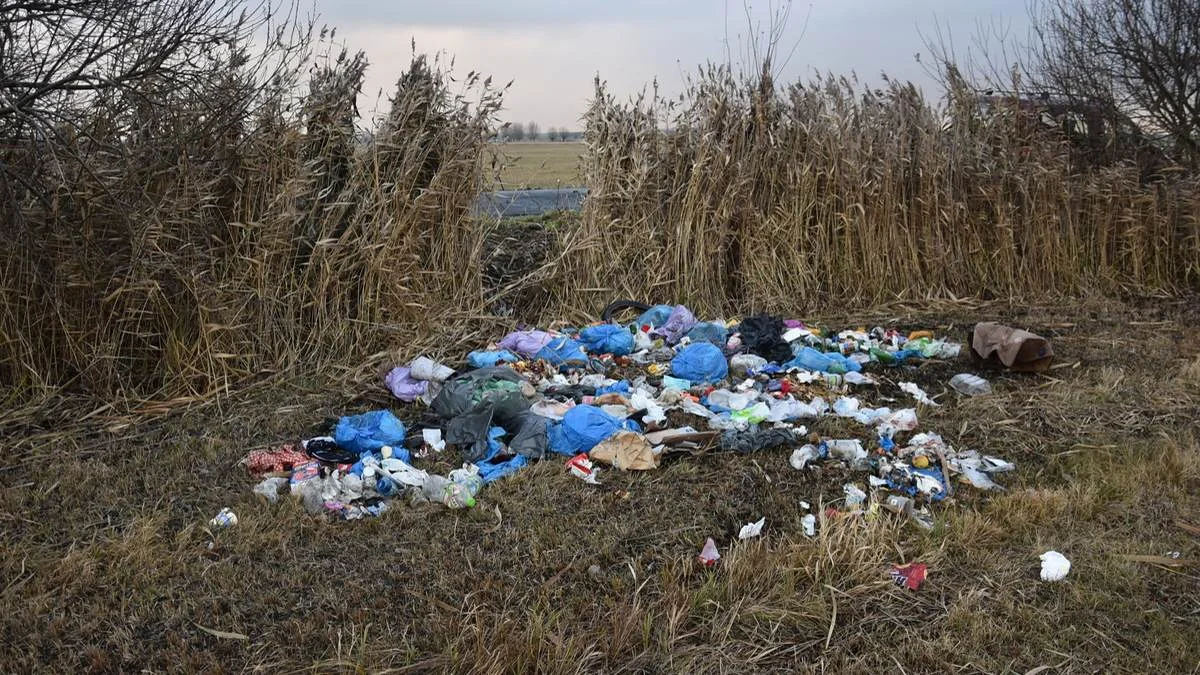 Zamiast w śmietniku odpady znalazły się na polu przy drodze Chumiętki - Żytowiecko