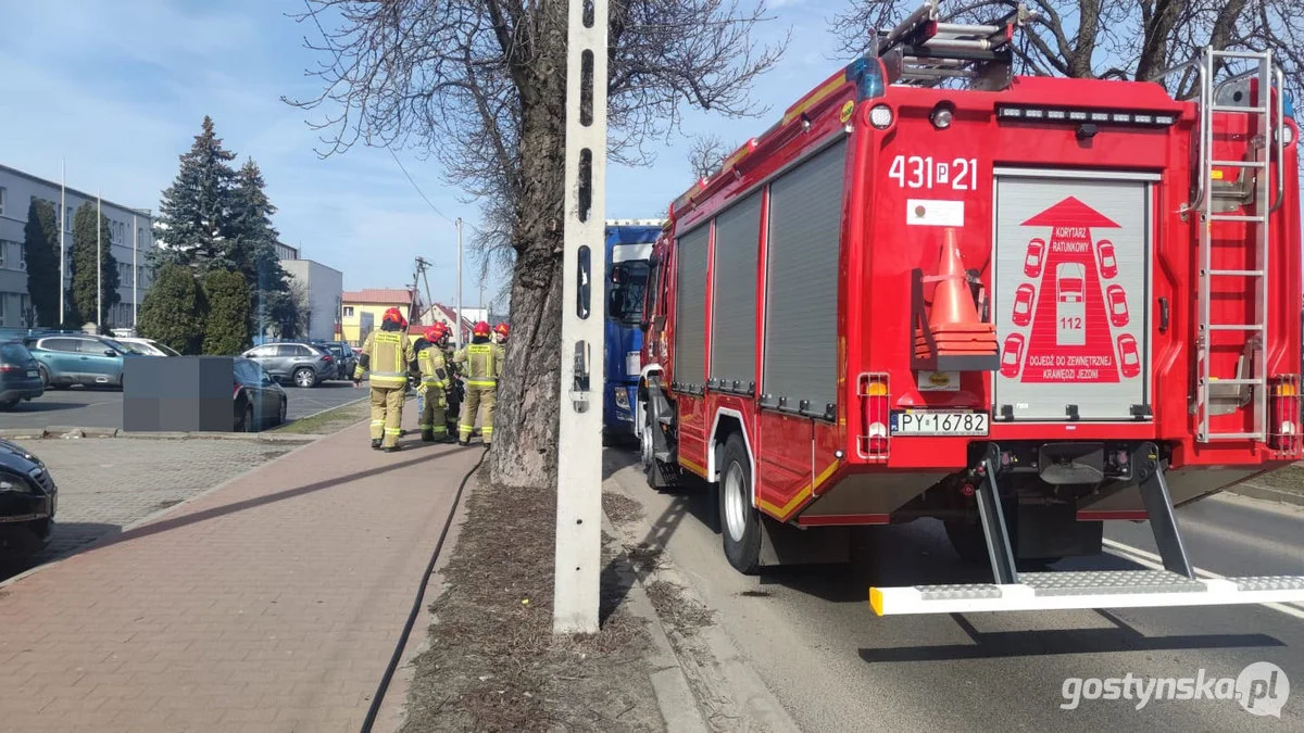 Zapalenie się ciężarówki w Gostyniu