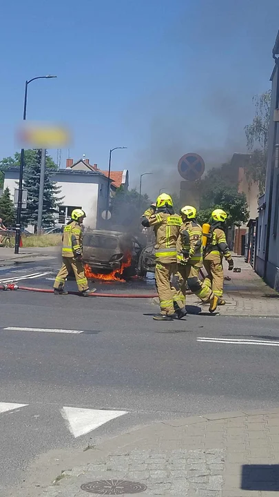 Koźmin Wlkp. Pożar samochodu