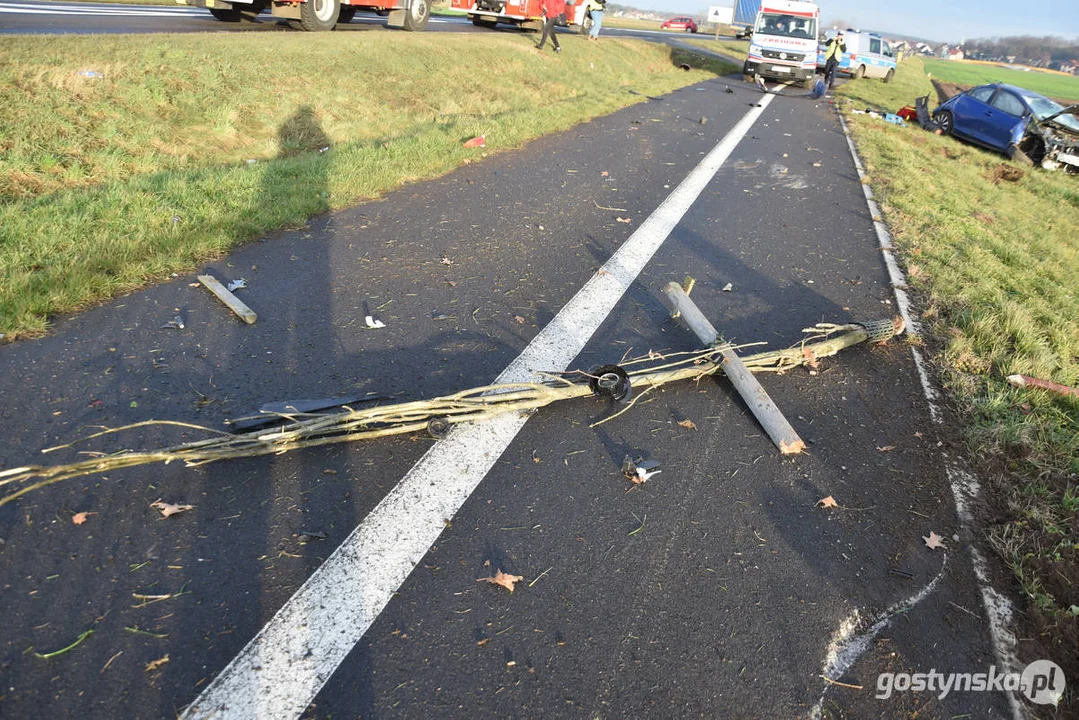 Wypadek na DW 434 Gostyń - Kunowo