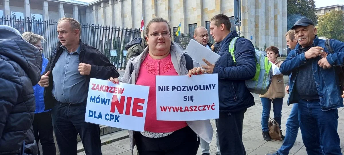 Mieszkańcy Ziemi Jarocińskiej protestują przeciwko CPK w Warszawie