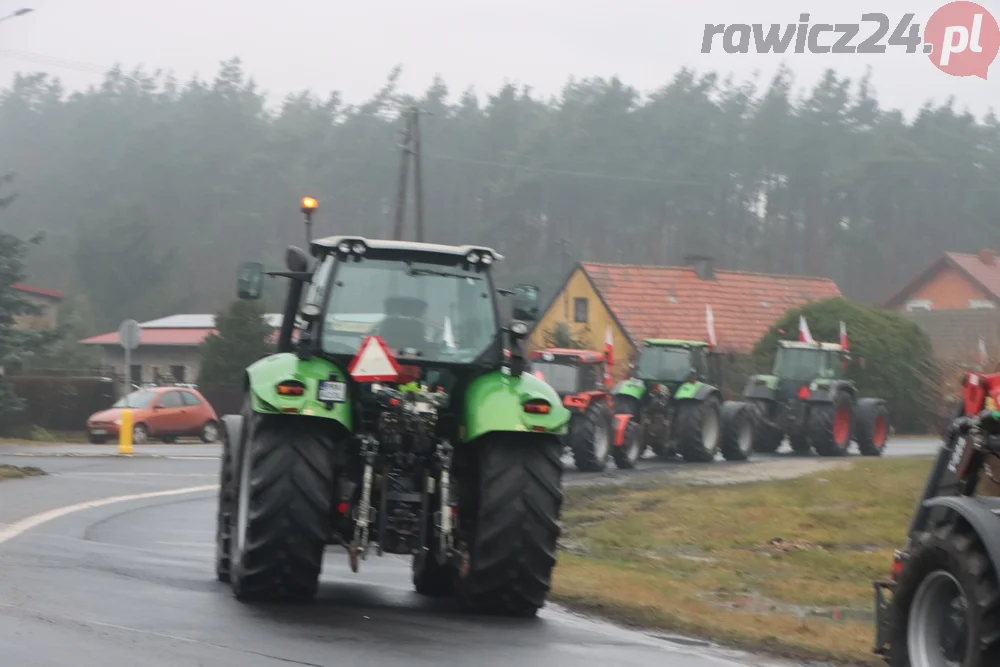 Protest rolników w okolicy Załęcza i na S5