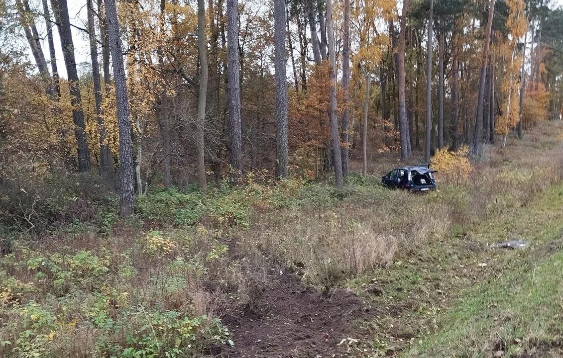 Dachowanie na 443 między Bachorzewem a Tarcami