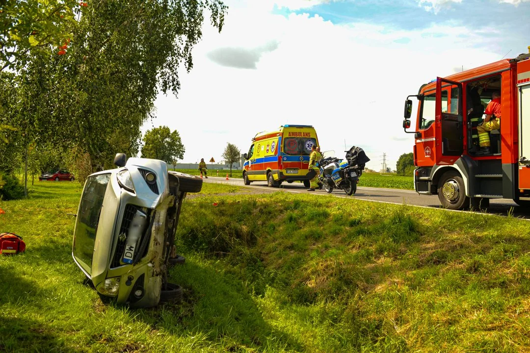 Wjechał do rowu w Golinie. Suzuki zatrzymało się na boku - Zdjęcie główne