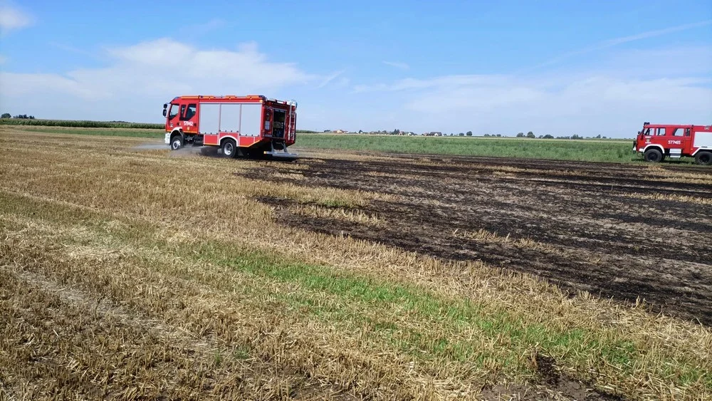 Pożar ścierniska w Pakosławiu