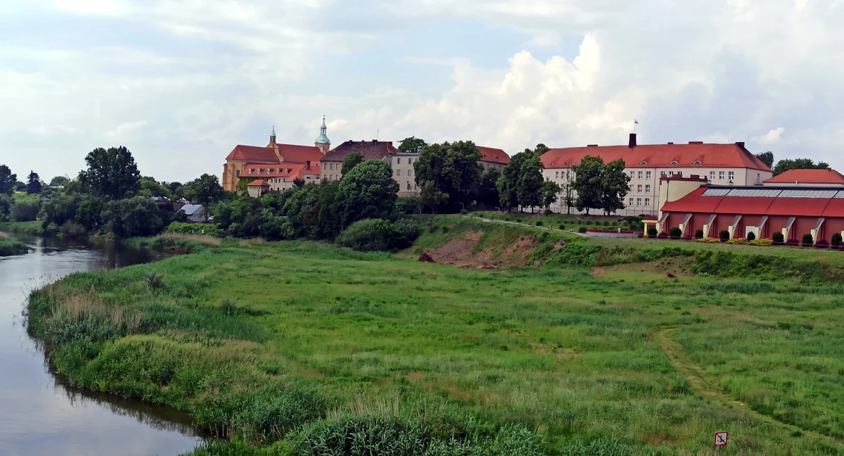 Widok z mostu na panoramę Pyzdr