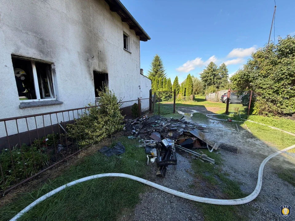 Pożar mieszkania w Zdunach