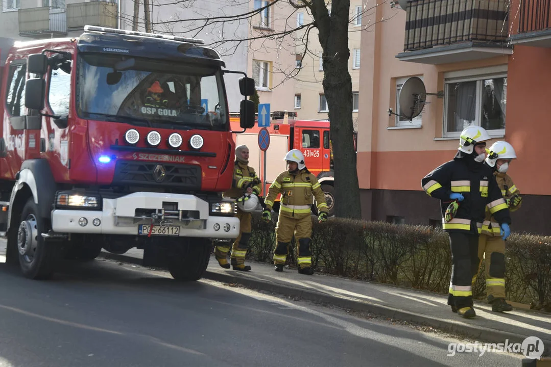 Pożar mieszkania na osiedlu w Gostyniu