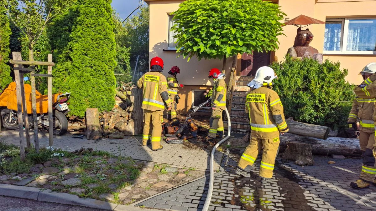 Pożar piwnicy w budynku jednorodzinnym w Jarocinie - Zdjęcie główne