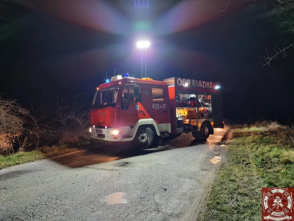 Biadki - Gorzupia. Pożar samochodu