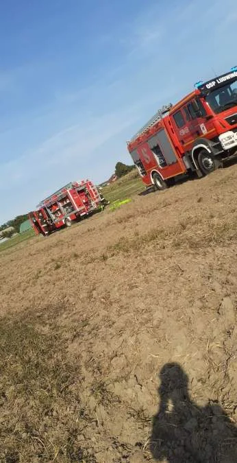 Pożar stogu w Bieździadowie