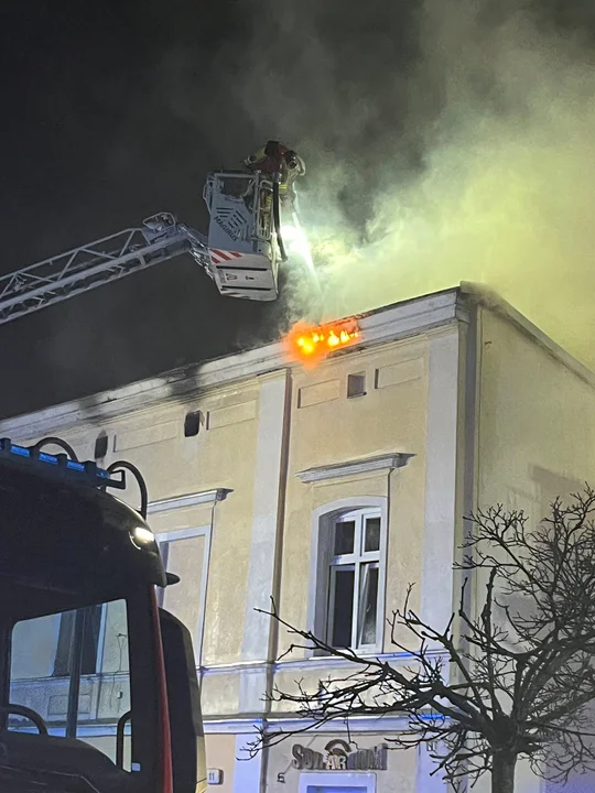 Pożar kamienicy w Wągrowcu