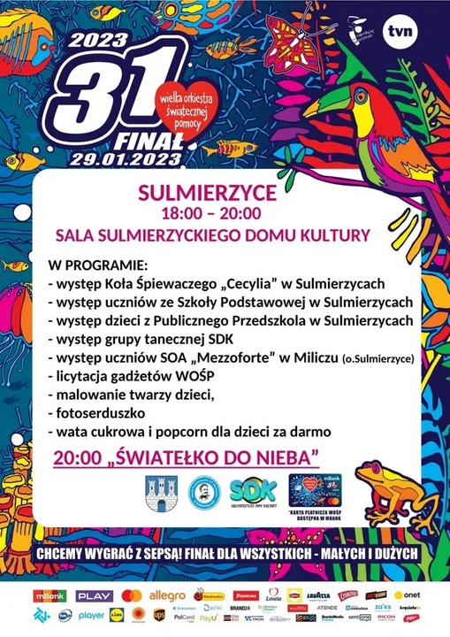 Program 31. finału WOŚP w Sulmierzycach