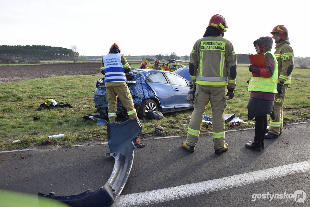 Wypadek na DW 434 Gostyń - Kunowo