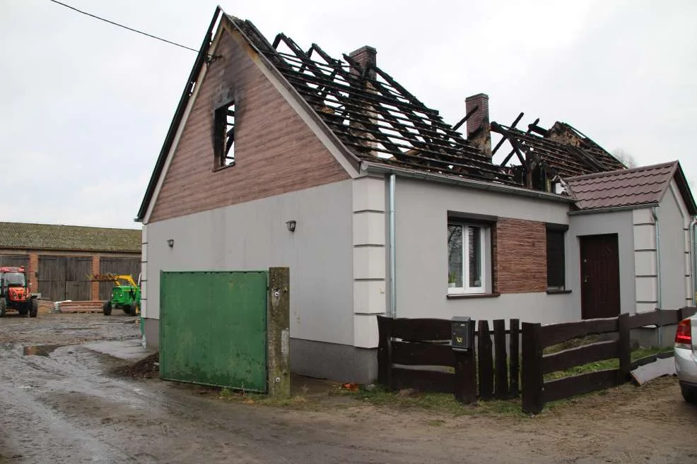 Pożar domu w Łuszczanowie