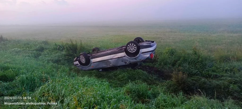 Pijany 17-latek z Jarocina dachował autem w sąsiednim powiecie - Zdjęcie główne