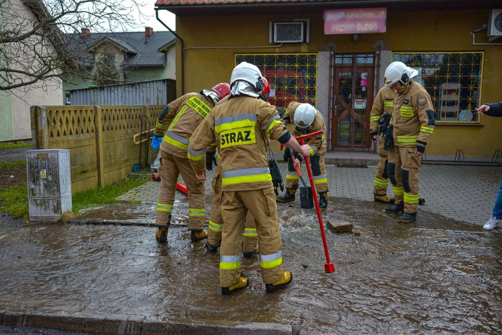 Kolizja samochodu z hydrantem w Witaszycach