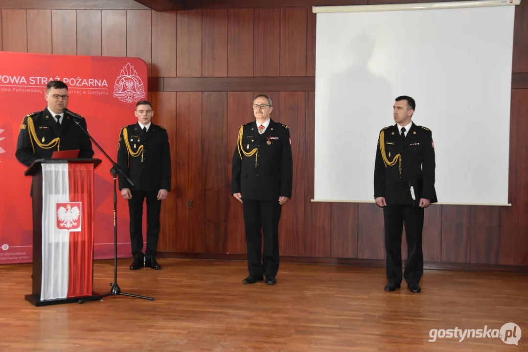 Pożegnanie bryg. Michała Pohla - z-cy komendanta powiatowego Państwowej Straży Pożarnej w Gostyniu