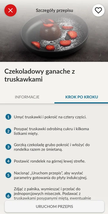 Czekoladowy ganache z truskawkami