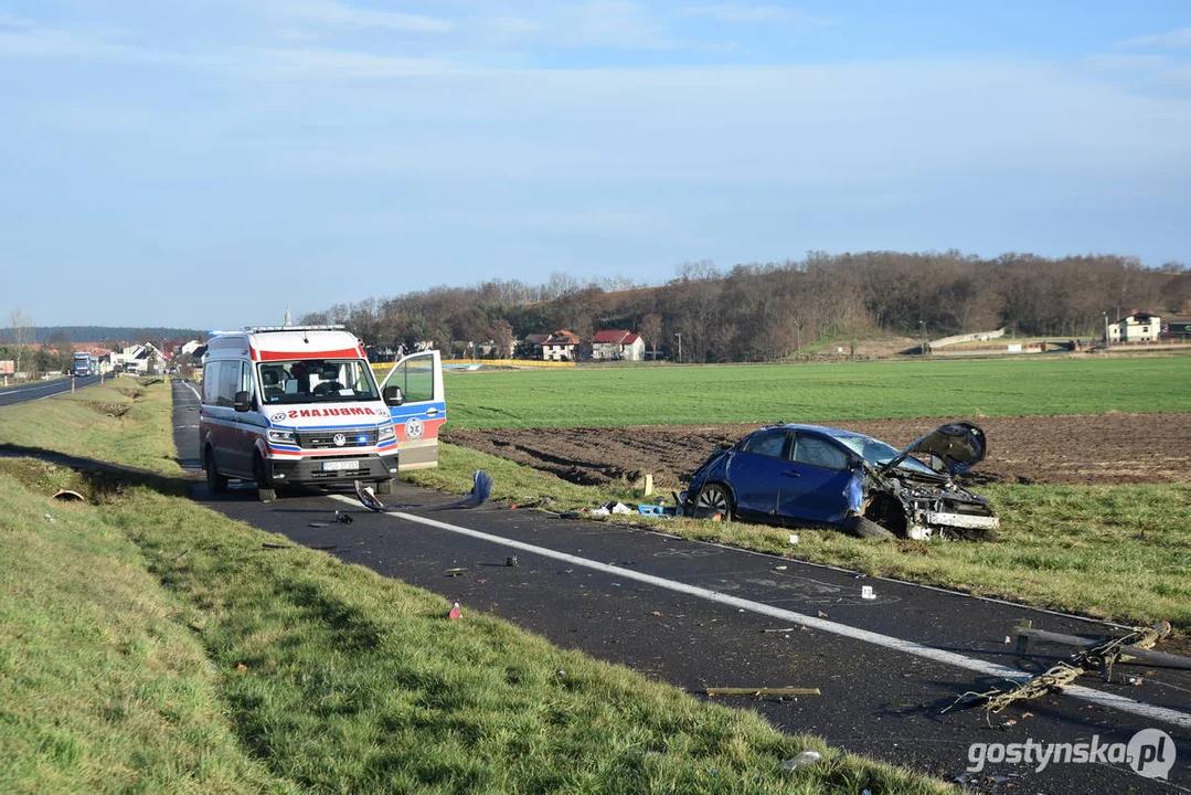 Wypadek na DW 434 Gostyń - Kunowo