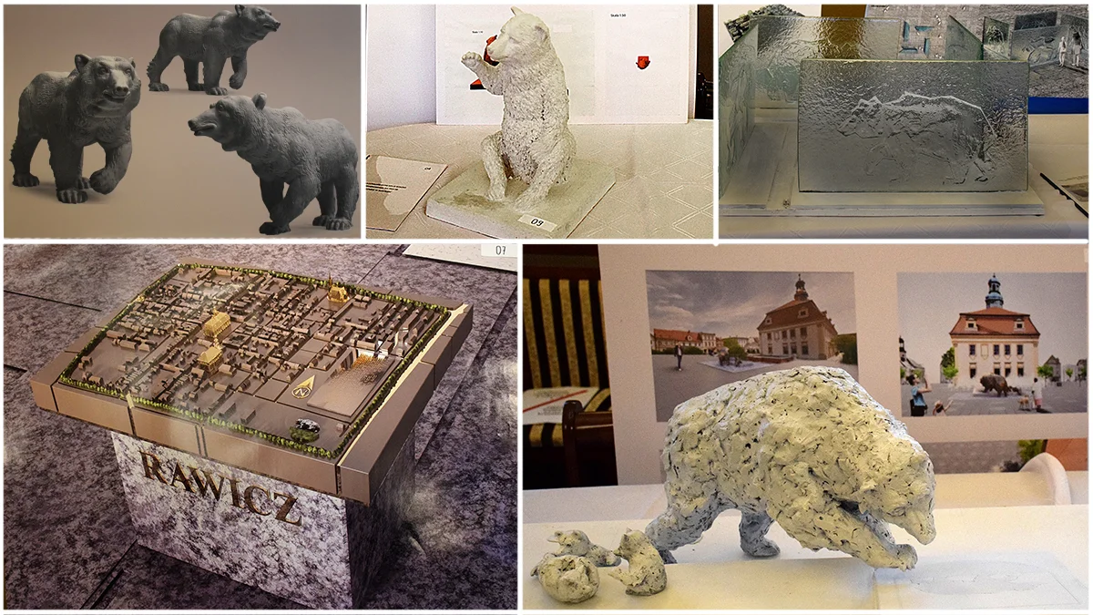 Rzeźba niedźwiedzia wpisała się w pejzaż rawickiego rynku - Zdjęcie główne