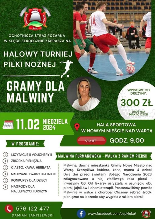 Zagrają turniej dla Malwiny. Strażacy z OSP Klęka zapraszają