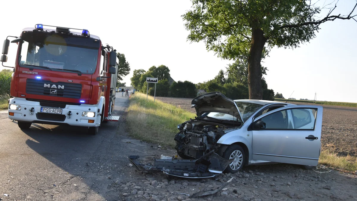 Wypadek na drodze za Pogorzelą