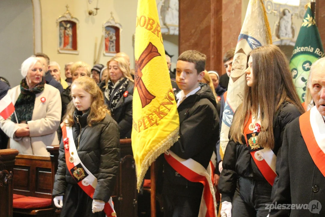 Narodowe Święto Niepodległości 2023 w Pleszewie. W farze odbyła się msza św. w intencji ojczyzny, złożono też kwiaty przy Murze Pamięci [ZDJĘCIA] - Zdjęcie główne