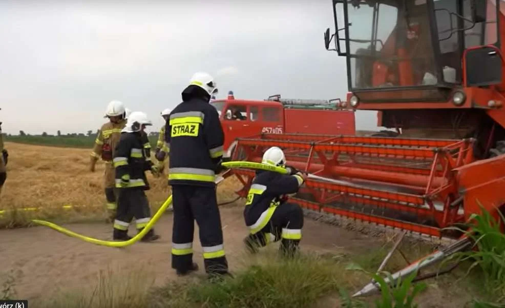 Pożar kombajnu w Goli w gminie Jaraczewo
