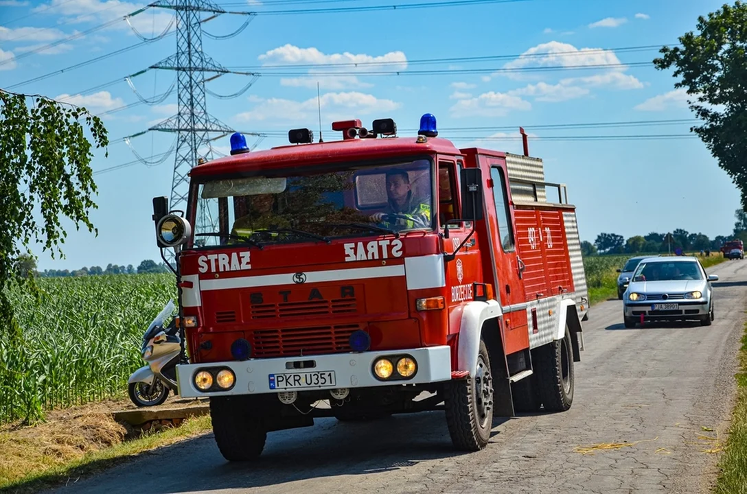 Pożar w miejscowości Trzebin